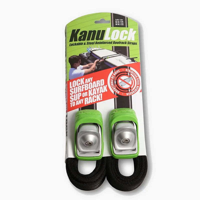 Kanu Lock Steel Lockable Tie Down Straps 8ft Green